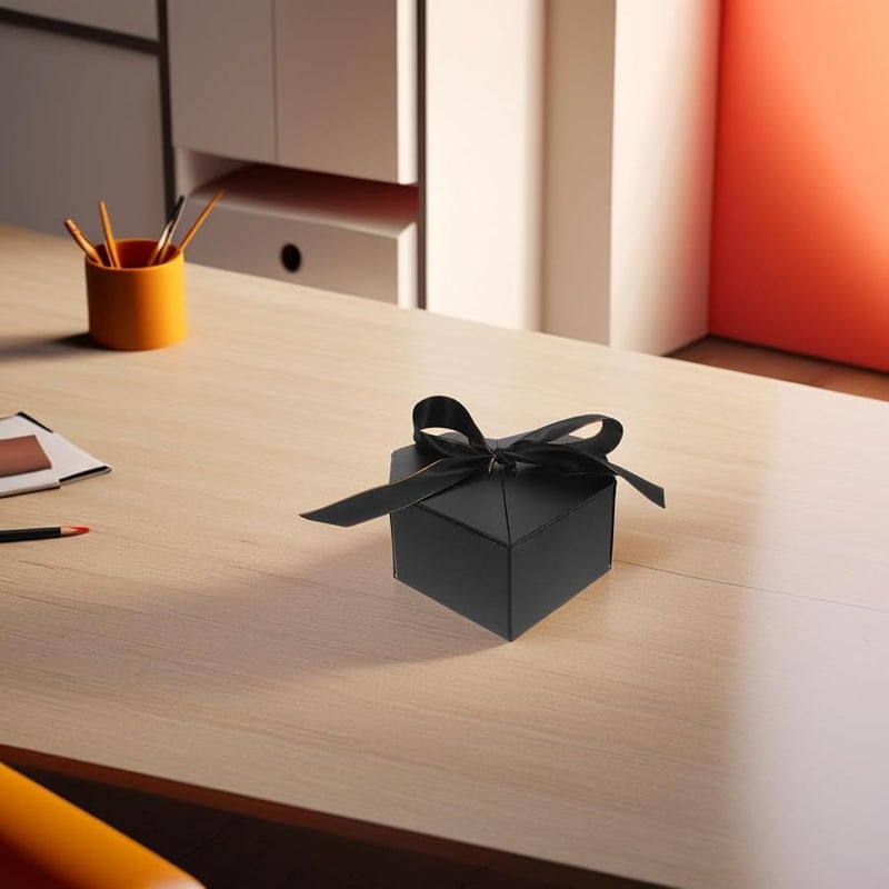 Heart Shaped Floral Gift Box with Black Ribbon for Valentine Wedding Anniversary - Image 5